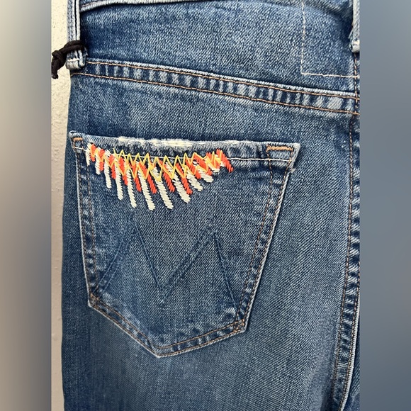 New Mother Denim The Rambler Sneak in Running With Scissors Size 24 - Picture 14 of 15